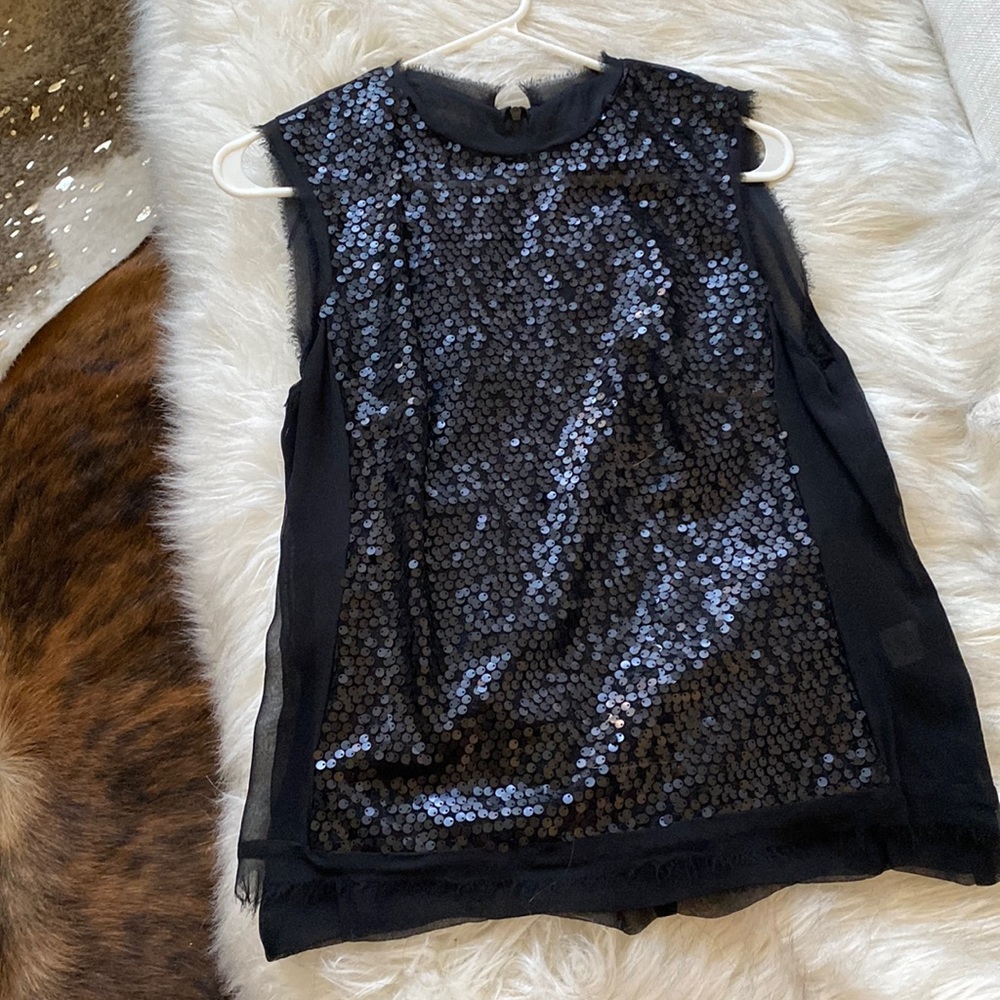 Nanette Lapore black sequin shear shirt